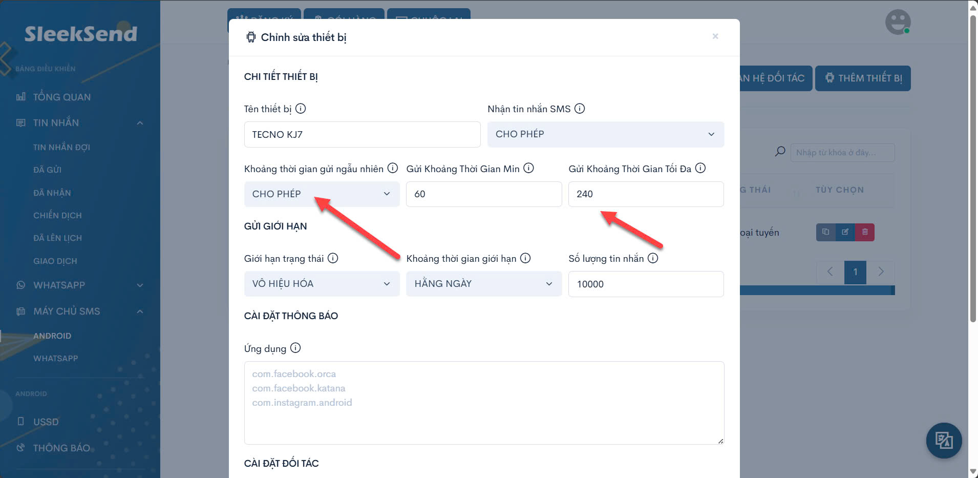 Setting random delay between messages