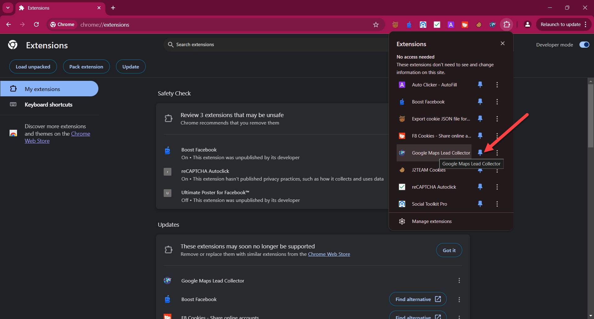 Ghim Tiện Ích Mở Rộng 2